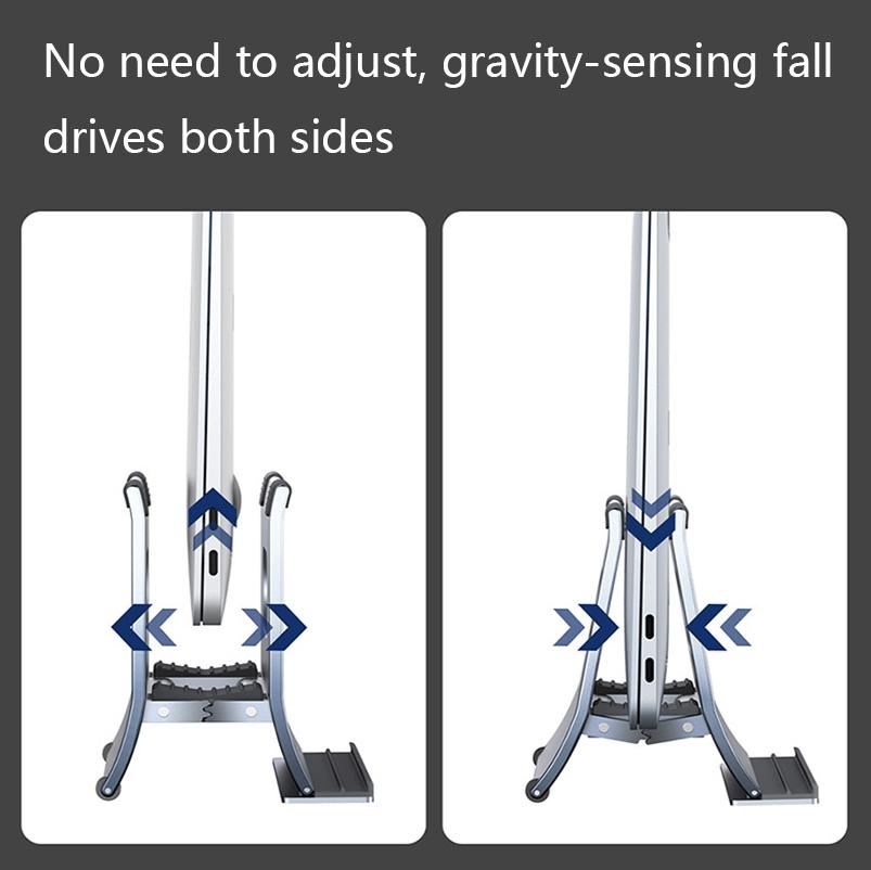 Grey H-type Alloy Laptop Storage Rack - Automatic Gravity