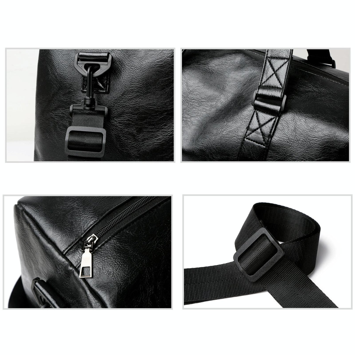 Compact Travel Bag with Shoe Storage - Black