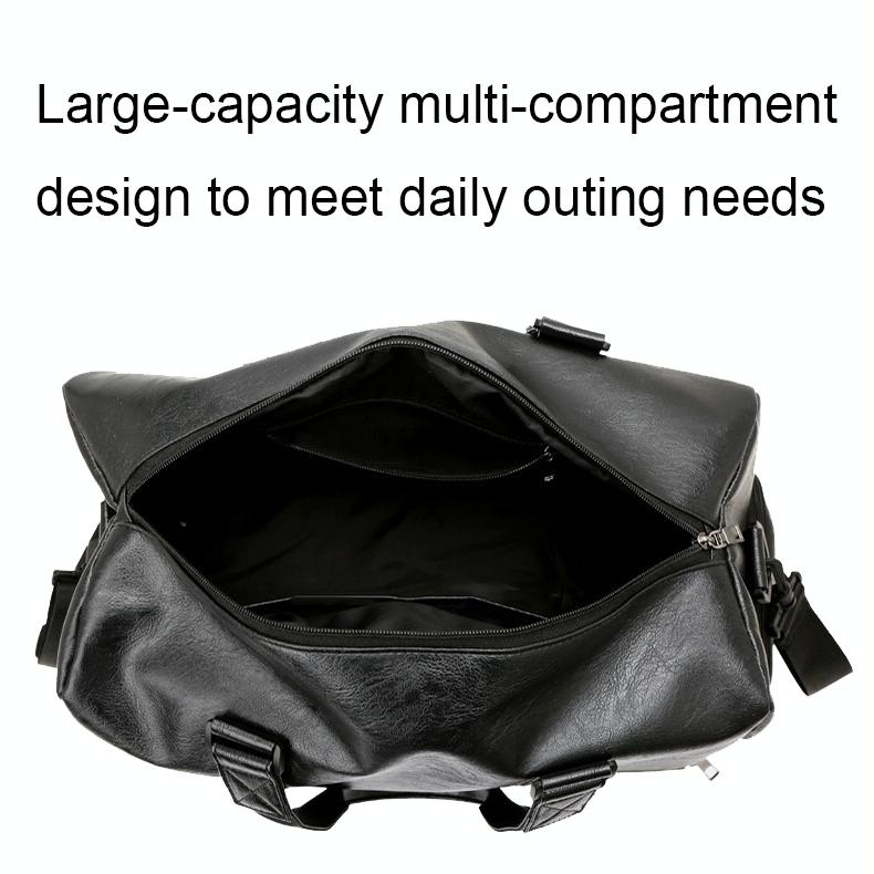 Compact Travel Bag with Shoe Storage - Black