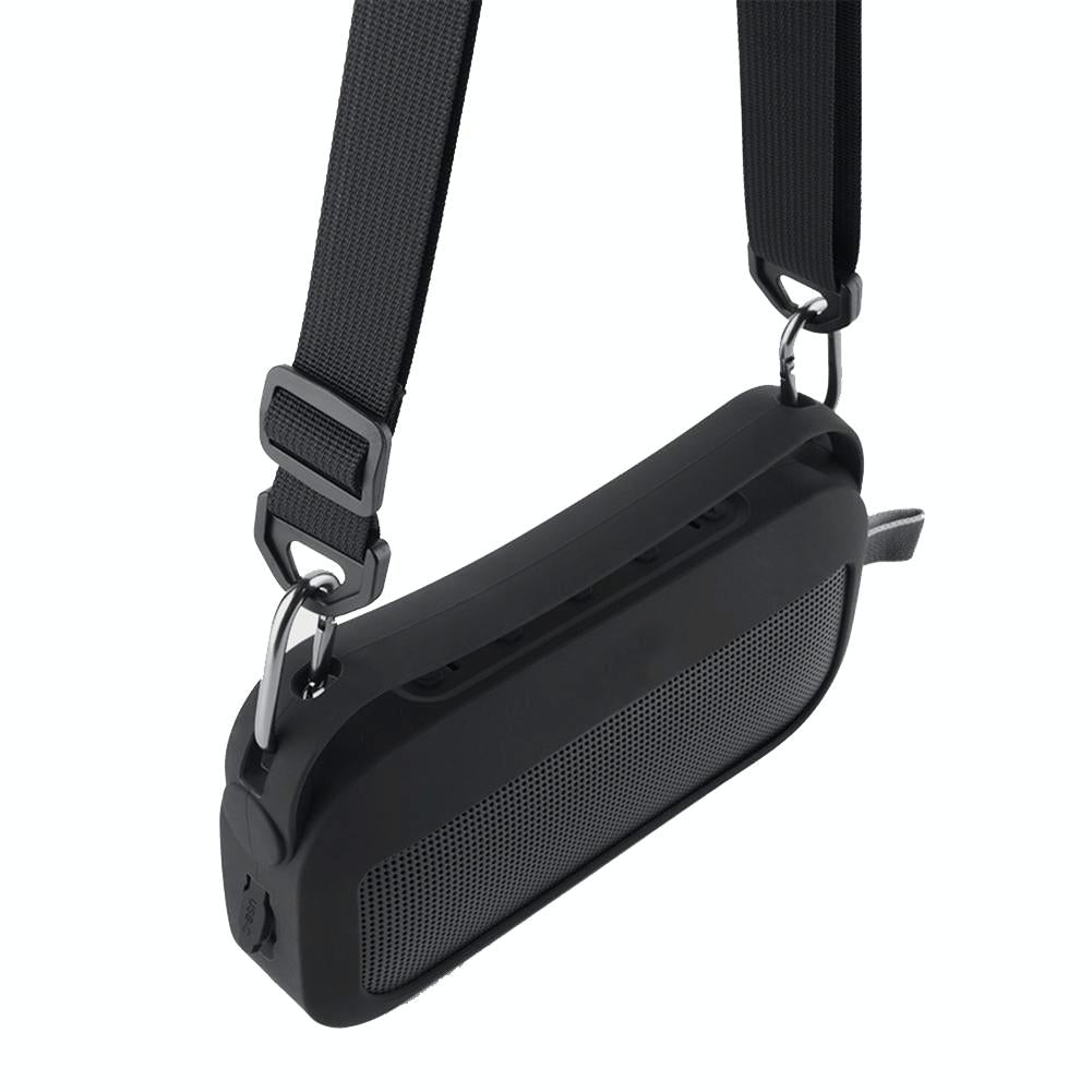 Silicone Protective Case for Bose Soundlink Flex Speaker with Shoulder Strap - Black