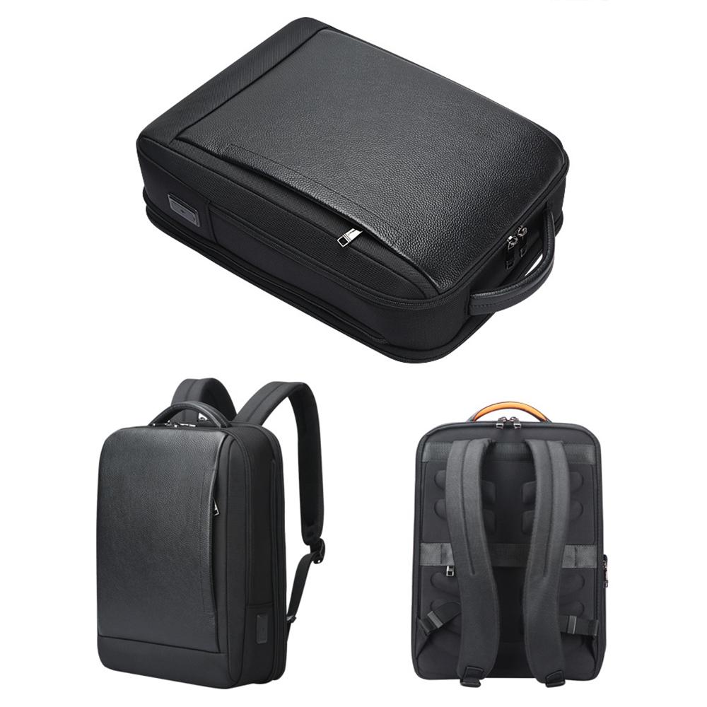 Large Capacity Cowhide Laptop Backpack with Usb & Type-c Port