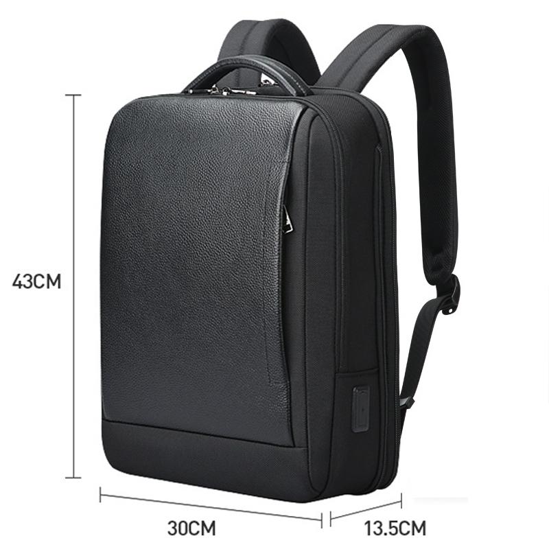 Large Capacity Cowhide Laptop Backpack with Usb & Type-c Port