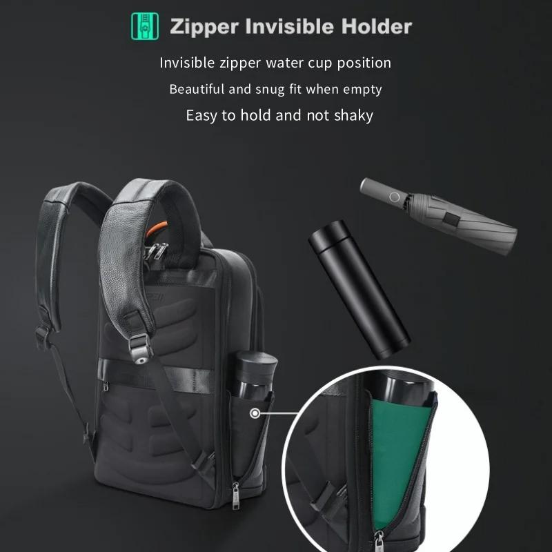 Large Capacity Cowhide Laptop Backpack with Usb & Type-c Port