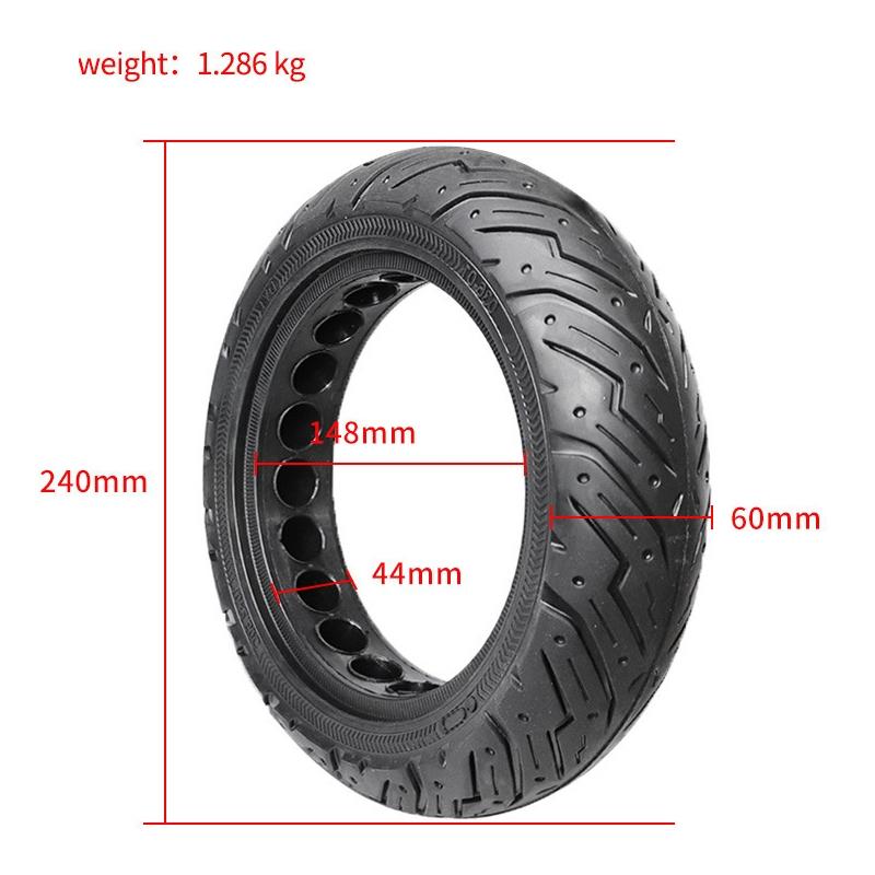 Solid Honeycomb 10x2.5 Explosion-proof Tire for Ninebot Max G30 Scooter - Black
