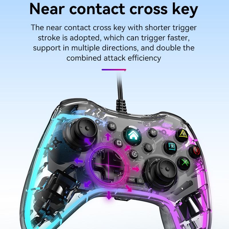 Universal Wired Gamepad for Nintendo Switch / Ps / Computer - Compatible with Multiple Devices - Black