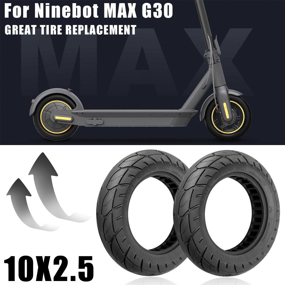 10-inch Electric Scooter with Tires for Ninebot Max G30 - Black