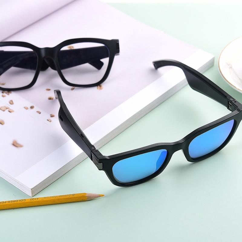 Waterproof Bluetooth Glasses Earphone - Mini Binaural Smart Call - Black Sunglasses