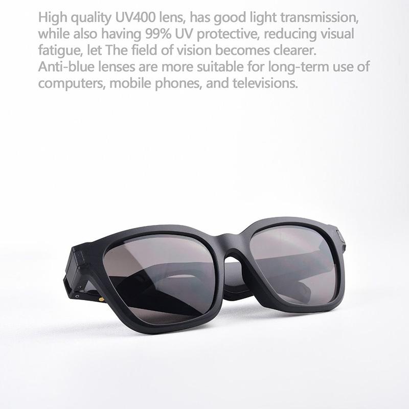 Waterproof Bluetooth Glasses Earphone - Mini Binaural Smart Call - Black Sunglasses