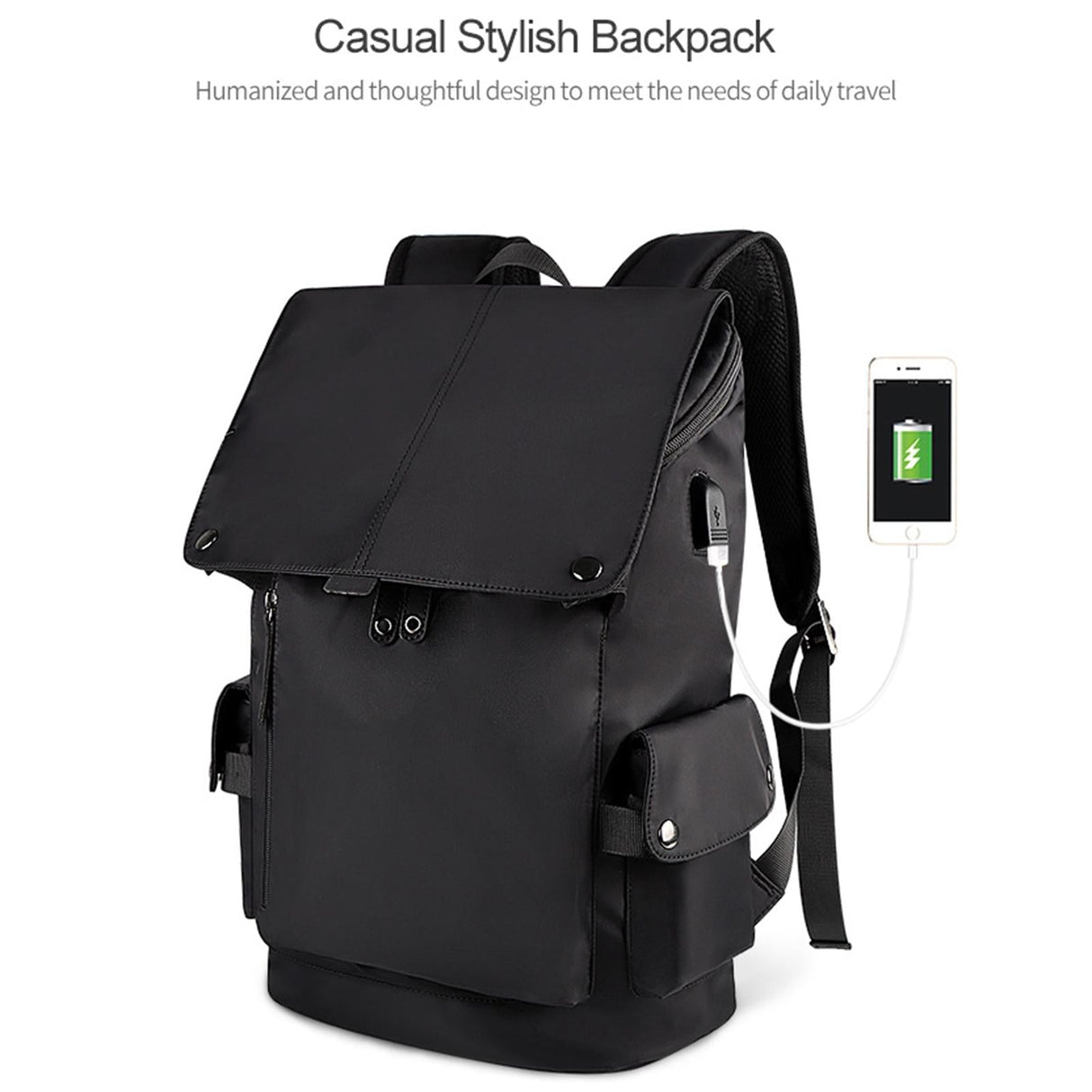 Universal Laptop Backpack With Usb Port - 13-15.6 Inch Capacity - Wine Red