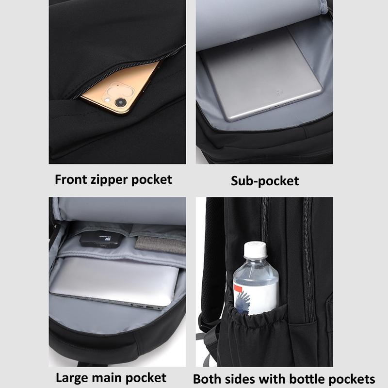 Versatile Solid Backpack For Teens & Adults - Black