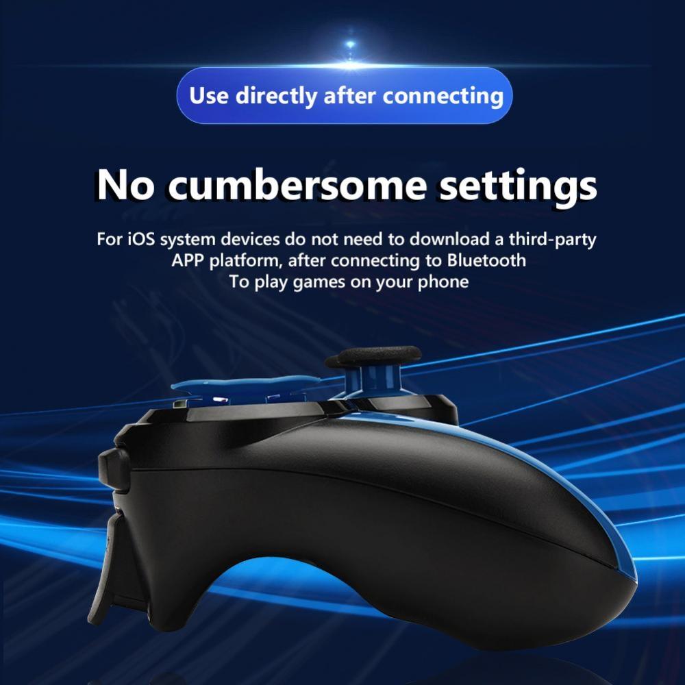 Wireless Bluetooth Game Handle for Android / Ios Phones with Holder - Blue / Black