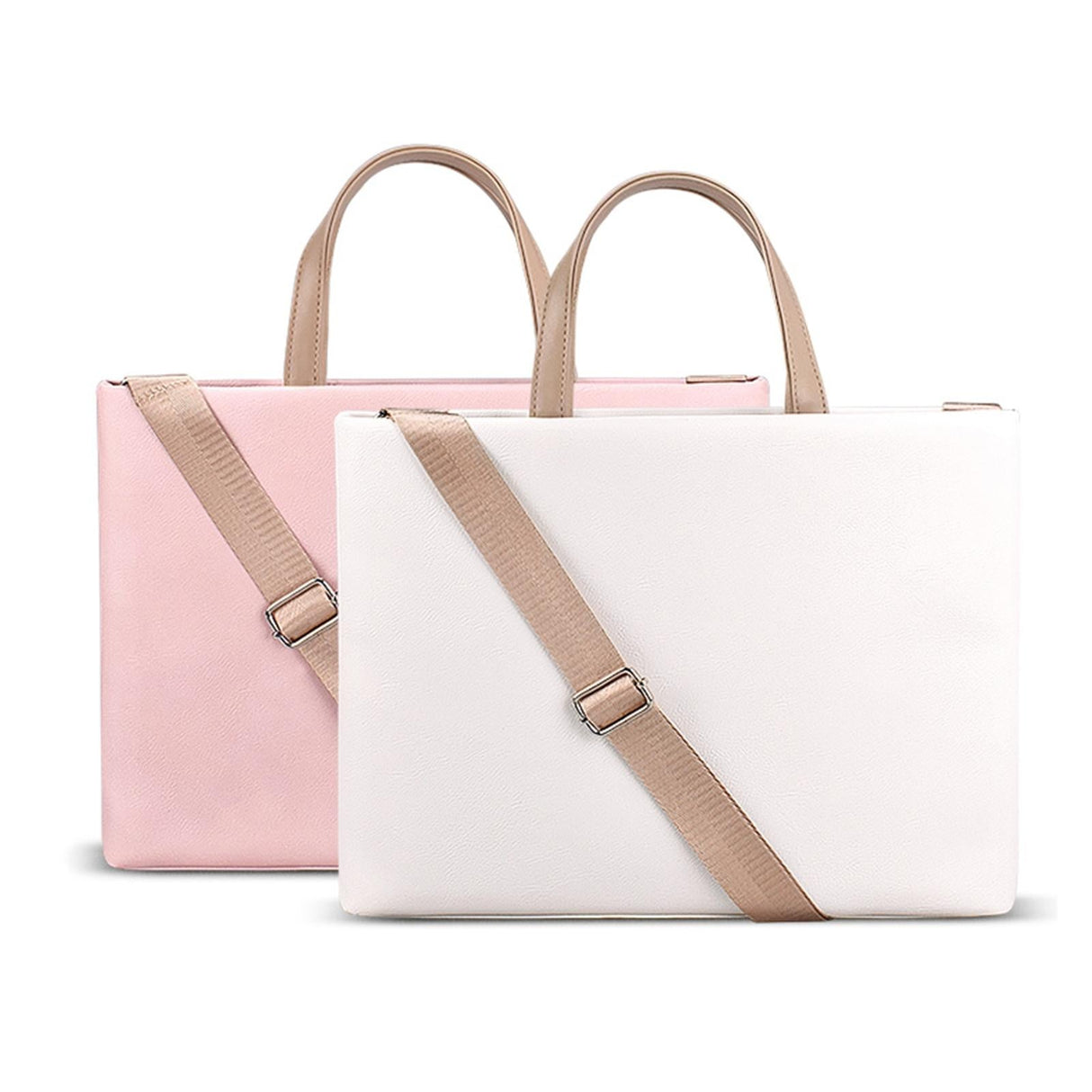 13.3 Inch Lightweight Laptop Bag with Detachable Strap - Pink