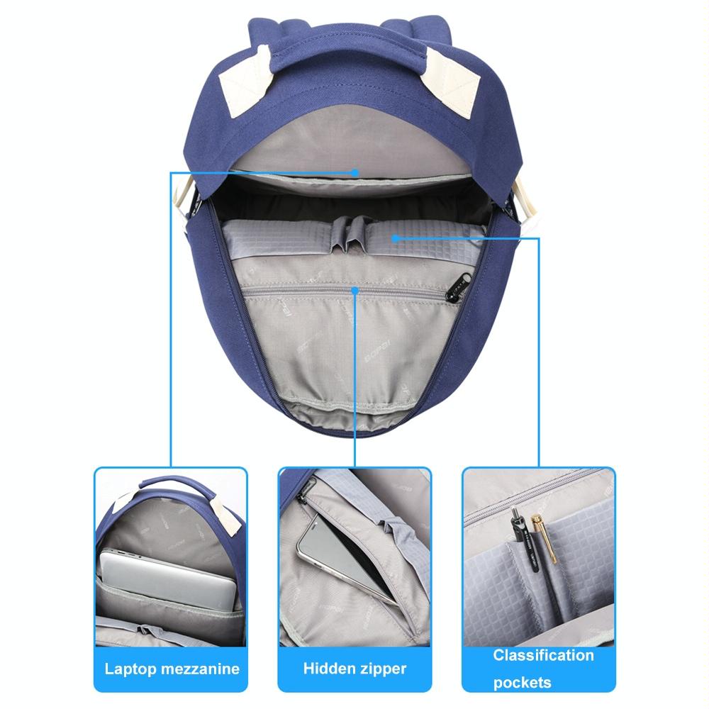 Lightweight Canvas Backpack - Compact and Durable - Black 2
