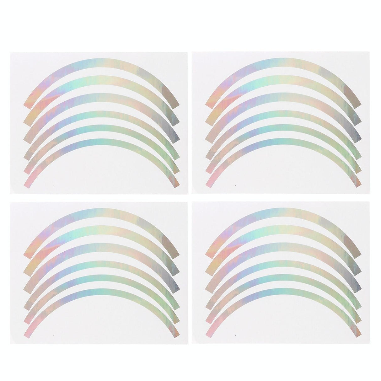 Blue Wheel Hub Sticker Set for Scooter / Bike / Electric Vehicle 2 Pcs - Silver Colorful