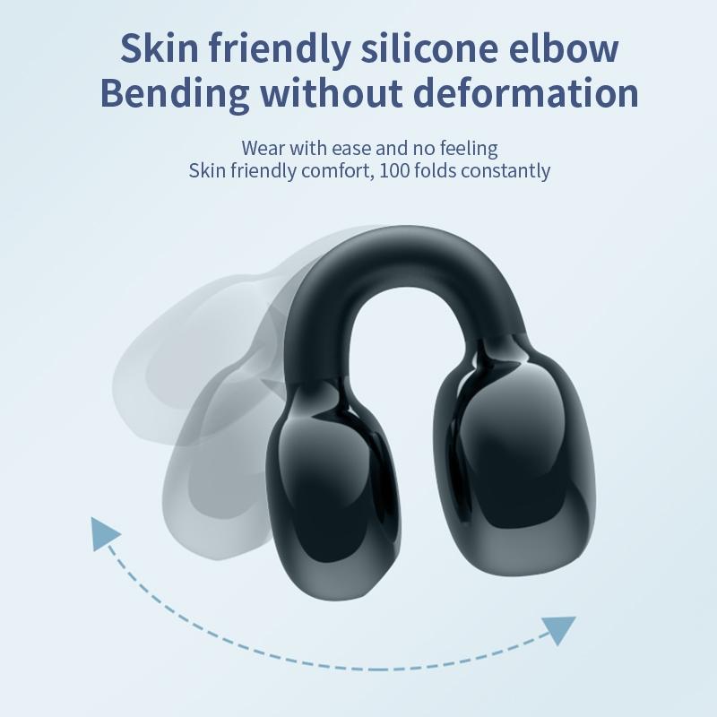 Wireless Bone Conduction Earphone - Single Ear Clamp Design - Black