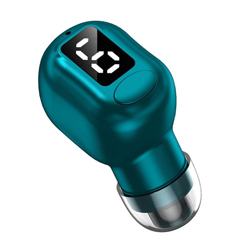 Mini Bluetooth Earphones with M5 Digital Display - Black