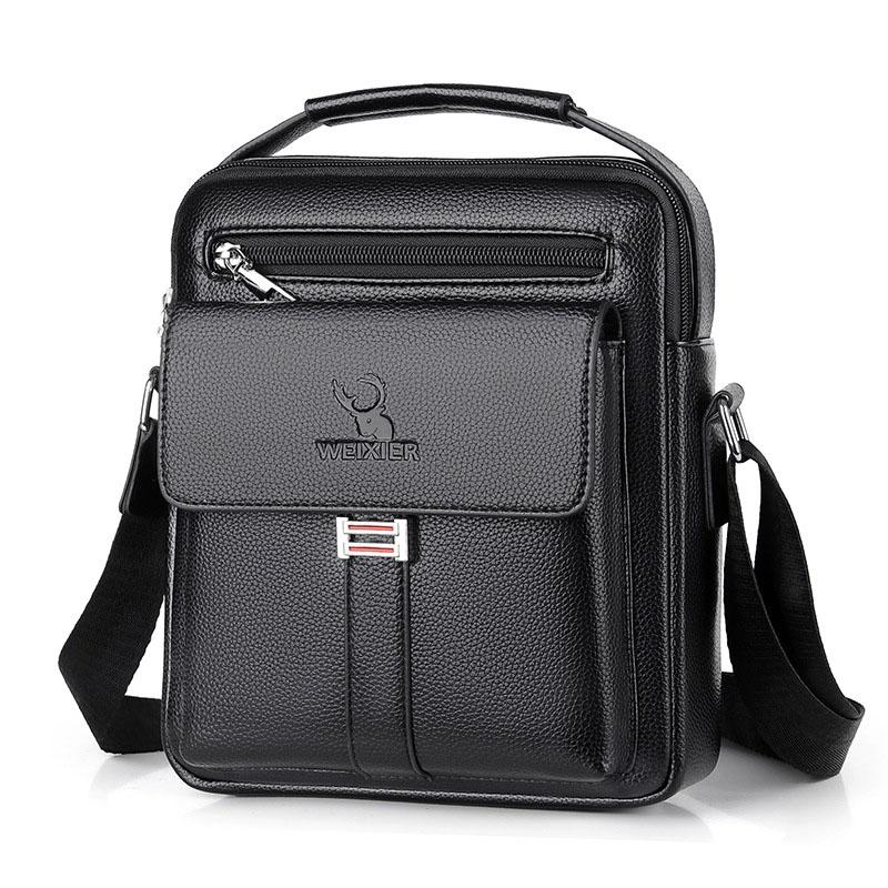Large Capacity Men Retro Messenger Bag - Black