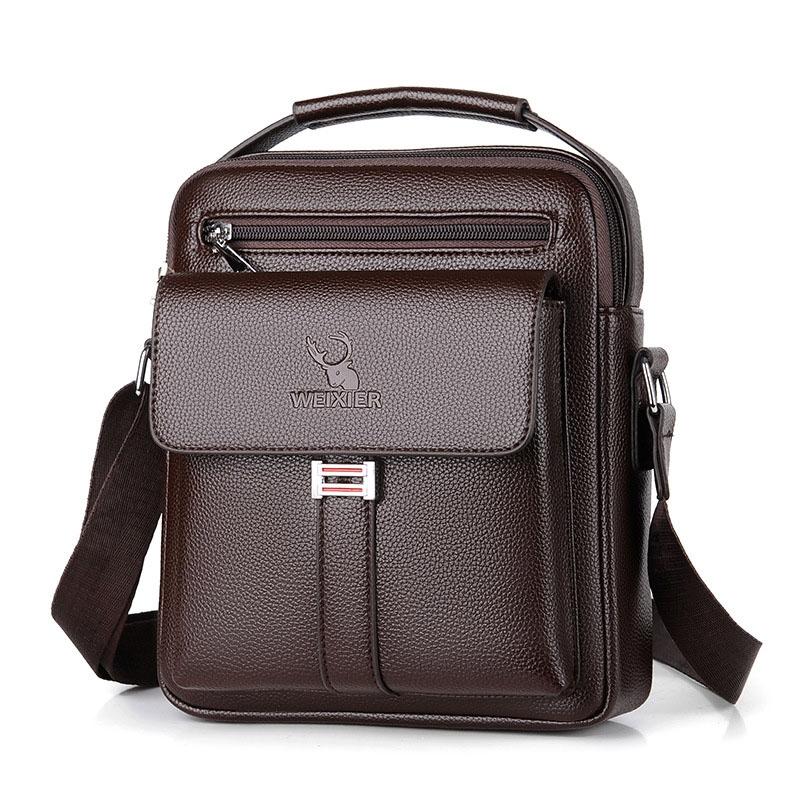 Large Capacity Men Retro Messenger Bag - Black