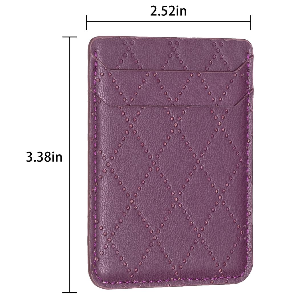 Diamond Lattice Card Bag Sticker For Mobile Phones - Dark Purple