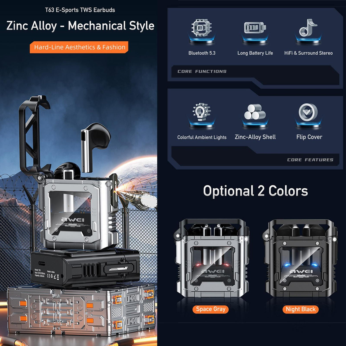 Wireless Gaming Earbuds - Tws Bluetooth - Black