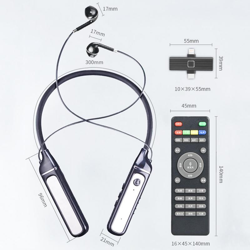 Wireless Sports Earphones with Bluetooth 5.3 and Built-in Sound Card - Black