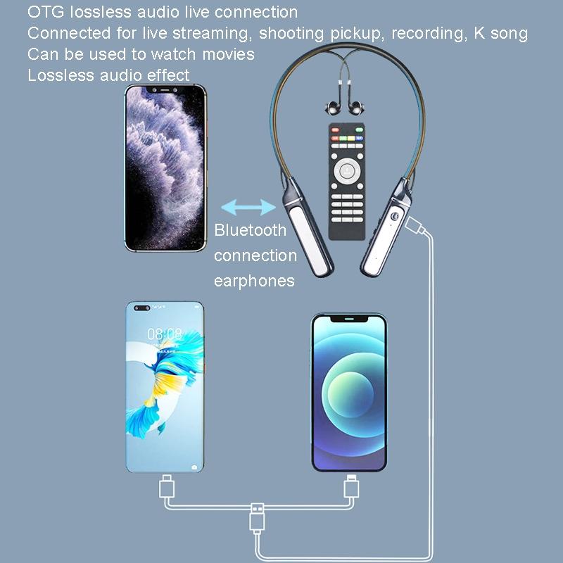 Wireless Sports Earphones with Bluetooth 5.3 and Built-in Sound Card - Black