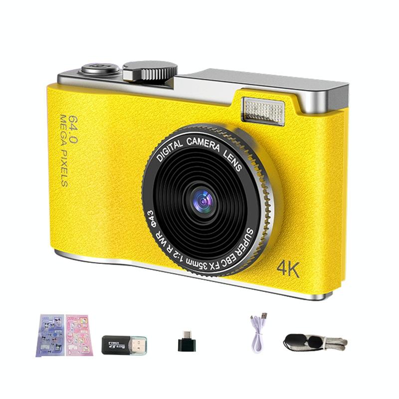 Retro Kids Camera With Dual-Lens 4K Hd Ccd - 2.4 Inch - White