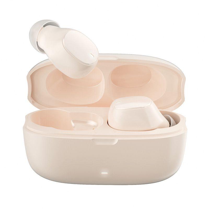 Wireless Earphones with Ai Noise Cancelling Mic and Bluetooth 5.3 - White