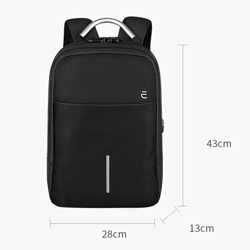 13-15.6 Inch Anti-theft Laptop Backpack in Mysterious Black