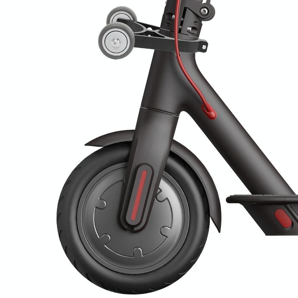 Foldable Auxiliary Wheel Bracket for Electric Scooters - Compatible with Xiaomi Ninebot and More - Black