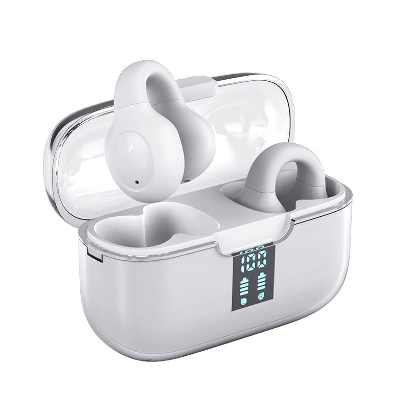 Wireless Bone Conduction Earbuds with Noise Reduction - White