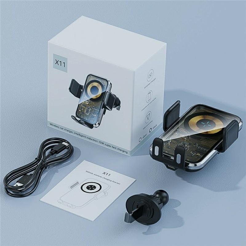 15w Fast Car Vent Wireless Charger with Intelligent Induction - Tarnish