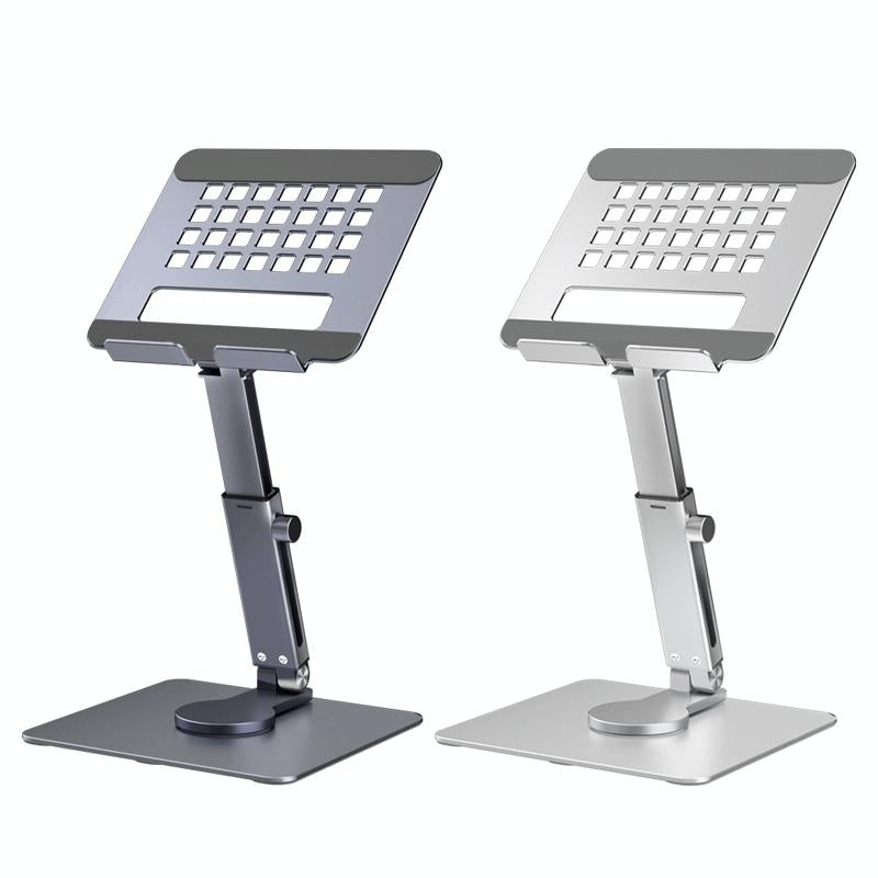 Portable Telescopic Desktop Phone Stand - Foldable & Rotating - Silver