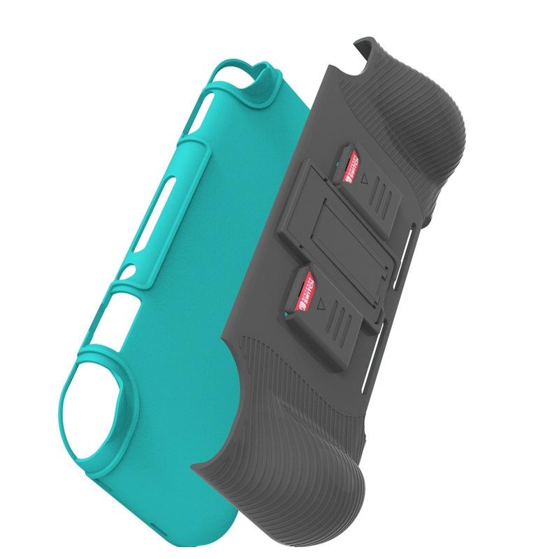 Protective Shell for Switch Lite with Game Card Box and Grip - Black And Green