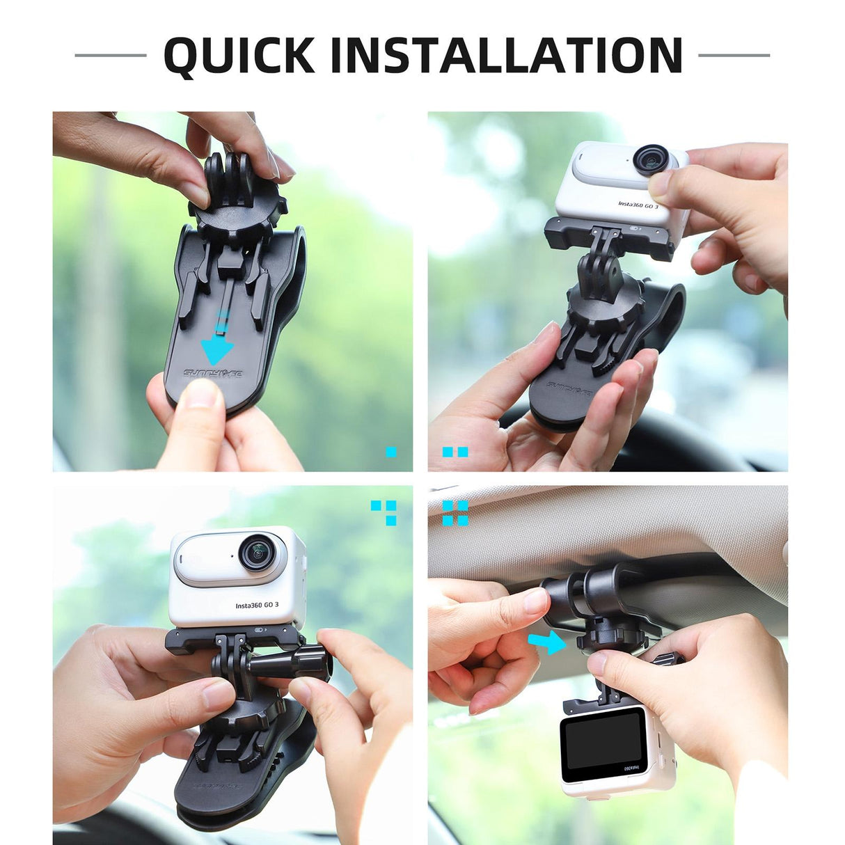 360 Degree Rotating Sun Visor Camera Mount for Vlogging