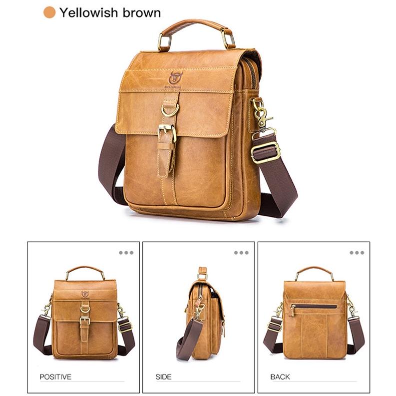 Retro Leather Men Shoulder Bag First Layer Cowhide - Brown