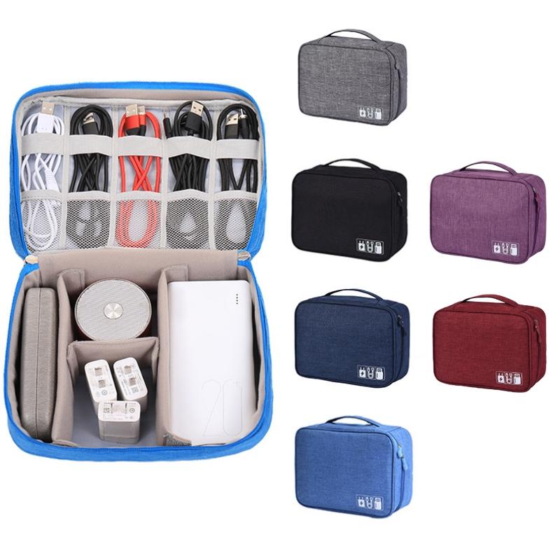 Versatile Cationic Digital Storage Bag for Data Cables - Blue