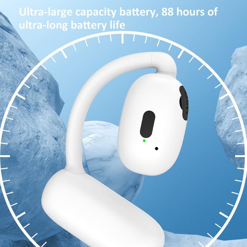 Wireless Hanging Earbuds with Bluetooth V5.4 Stereo Sound - Black