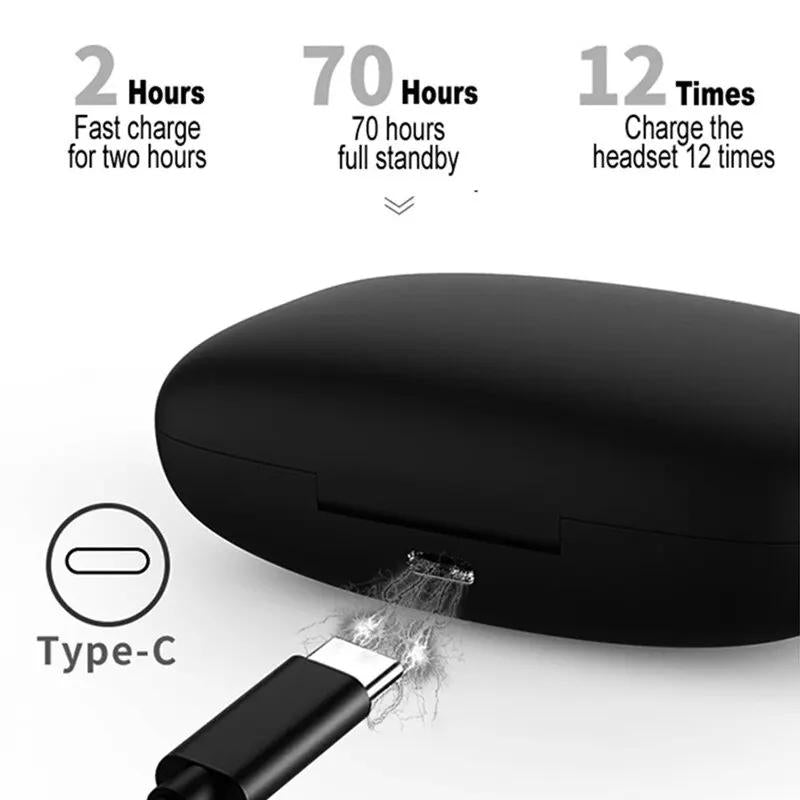Wireless Noise-cancelling Bluetooth Earbuds with Dual Battery Display - T17 Black
