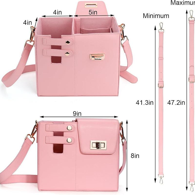 Leather Shoulder Bag For Water Bottles Fits Most Brands - Pink