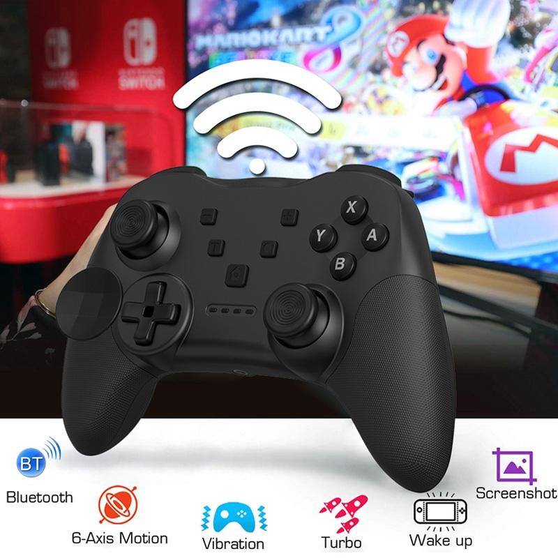 Wireless Bluetooth Game Console Handle for Nintendo Switch with Vibrating Gyroscope - Black