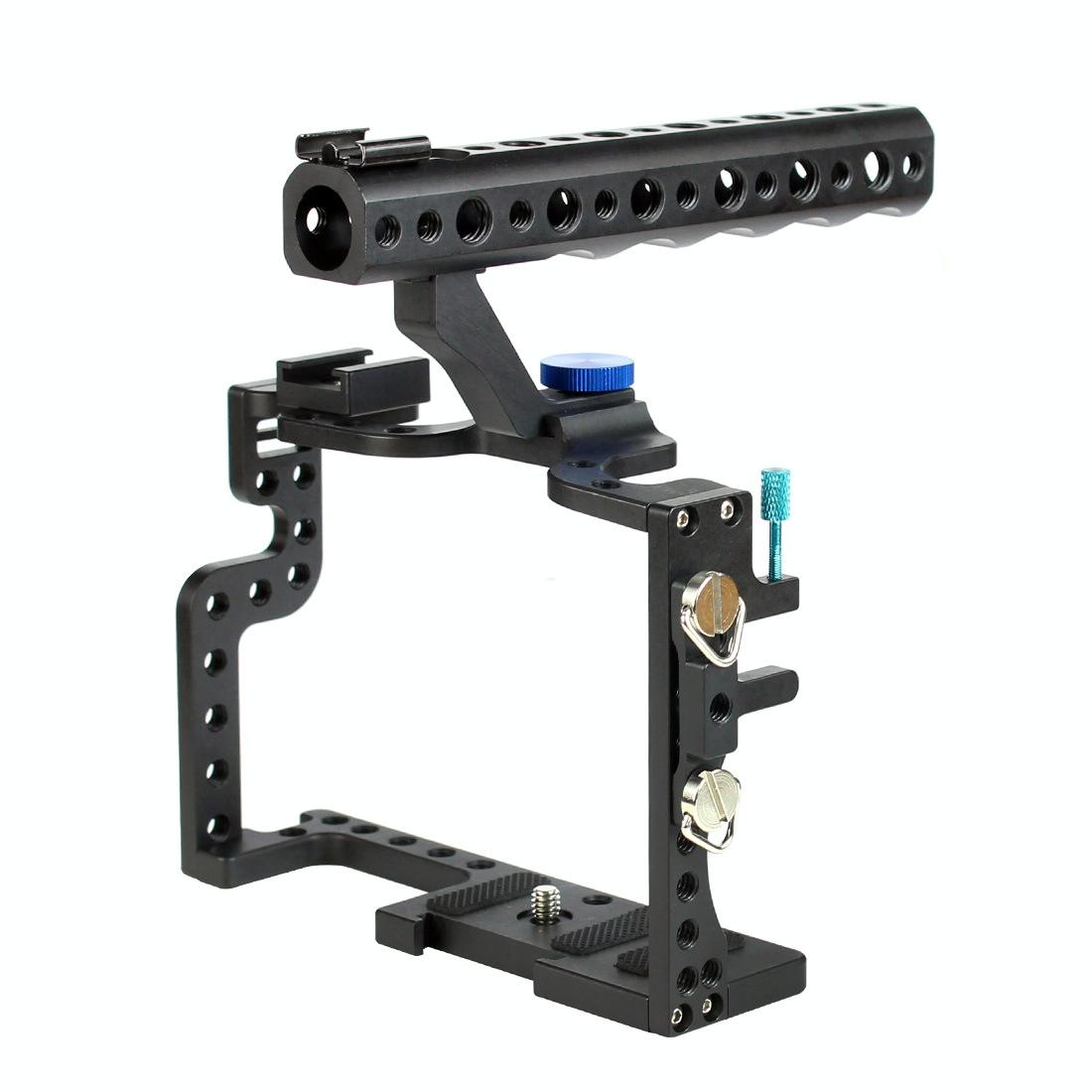 Video Cage Stabilizer With Metal Handle Black for Panasonic Lumix Gh3 / Gh4