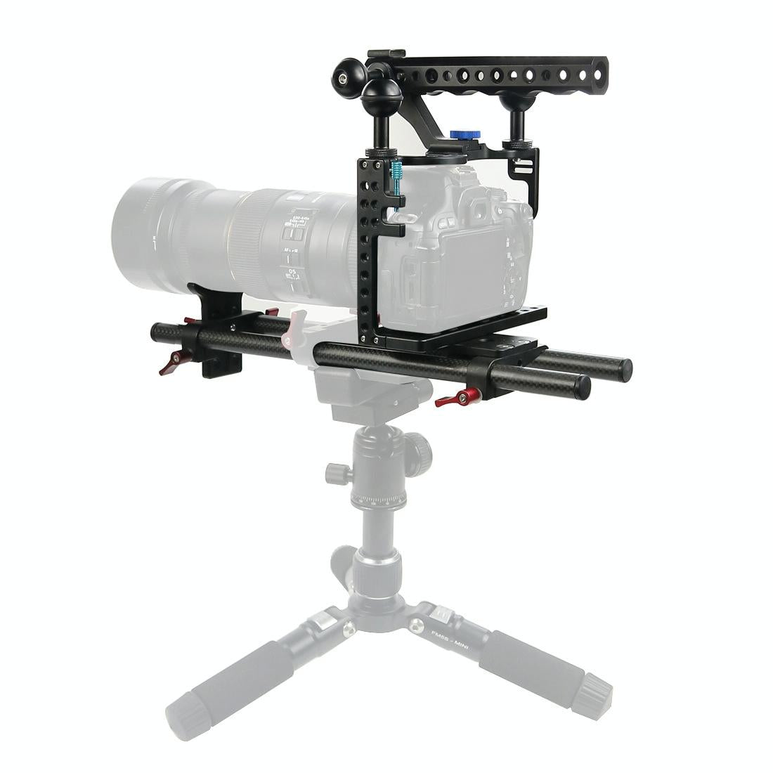 Video Cage Stabilizer With Metal Handle Black for Panasonic Lumix Gh3 / Gh4