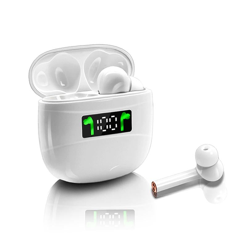 Waterproof Wireless Bluetooth Earbuds with Led Display and Hifi Sound - Black