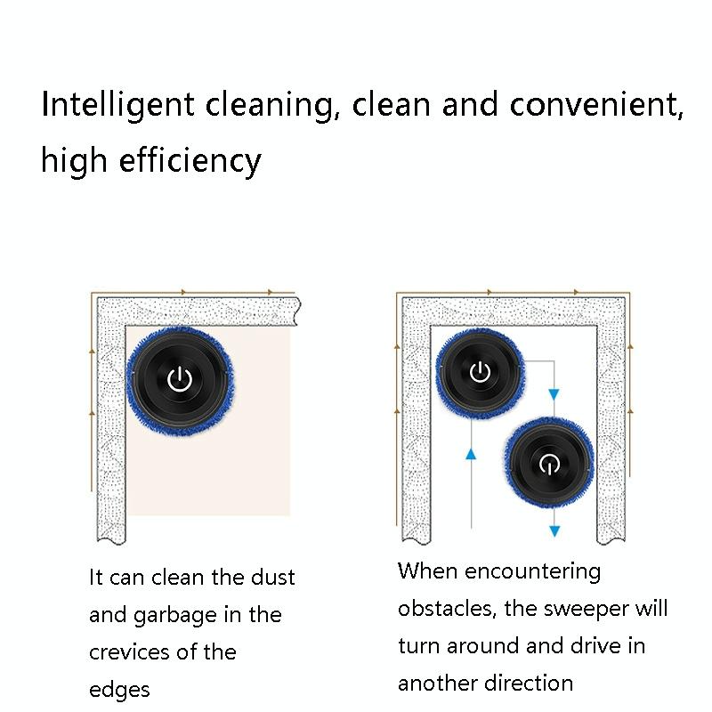 Smart Automatic Sweeping & Mopping Machine - Dry / Wet - Piano Black