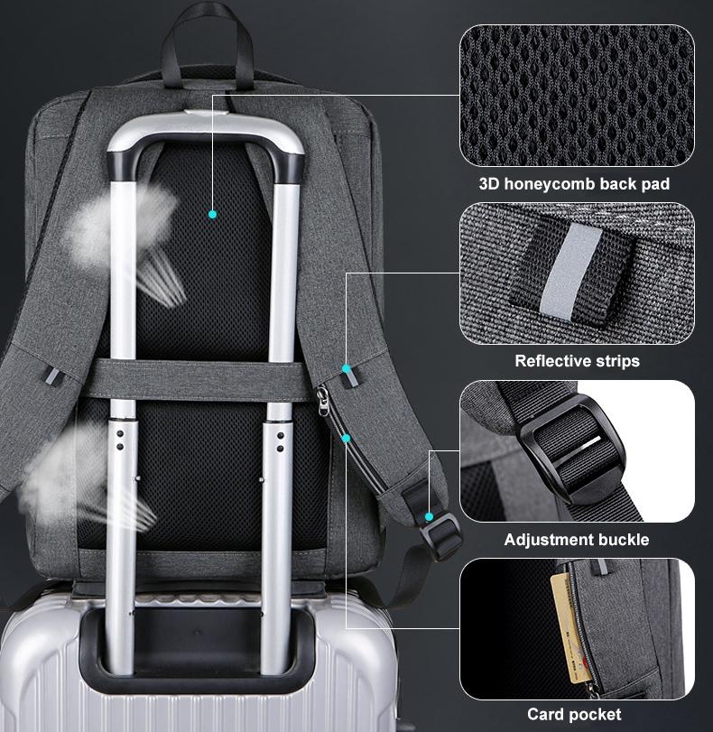 Large Capacity Anti-theft Laptop Backpack with Usb Port - 16 Inch - Black