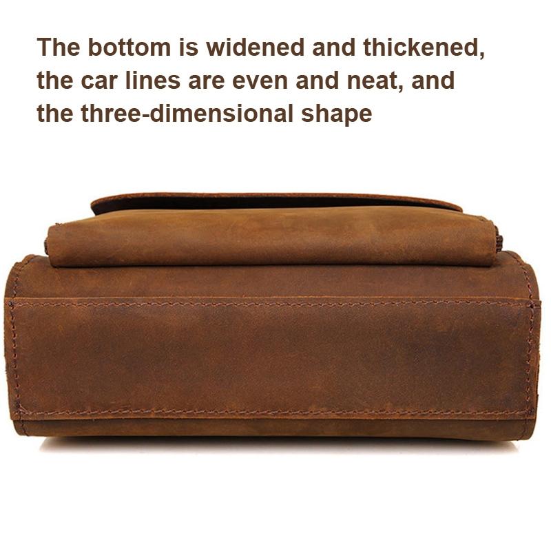 Rustic Leather Men Shoulder Bag - Black