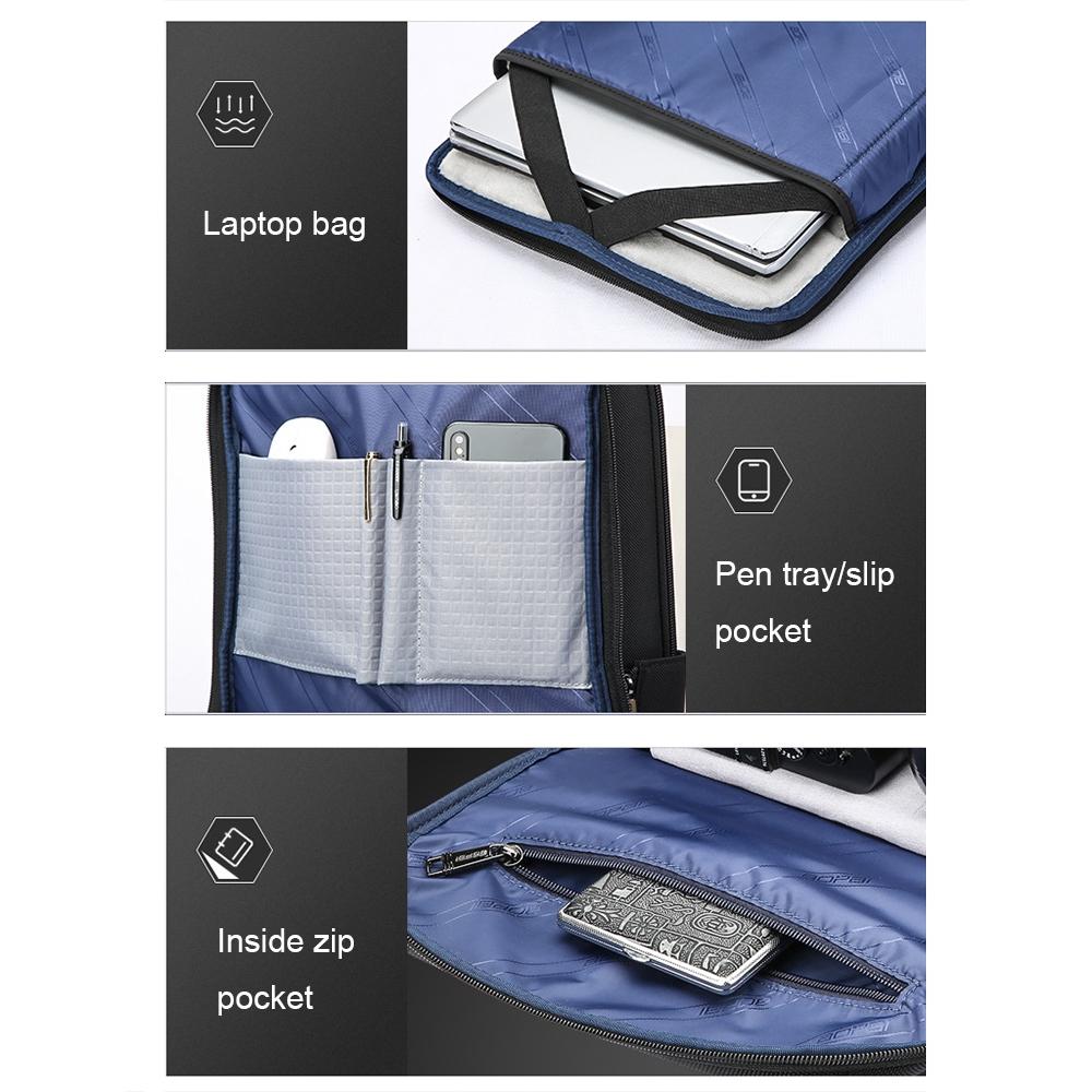 Usb Charging Anti-theft Business Backpack - Black