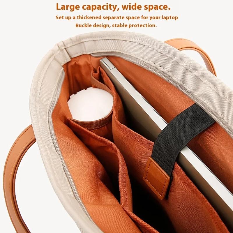 Large Capacity Laptop Tote For Women - Black