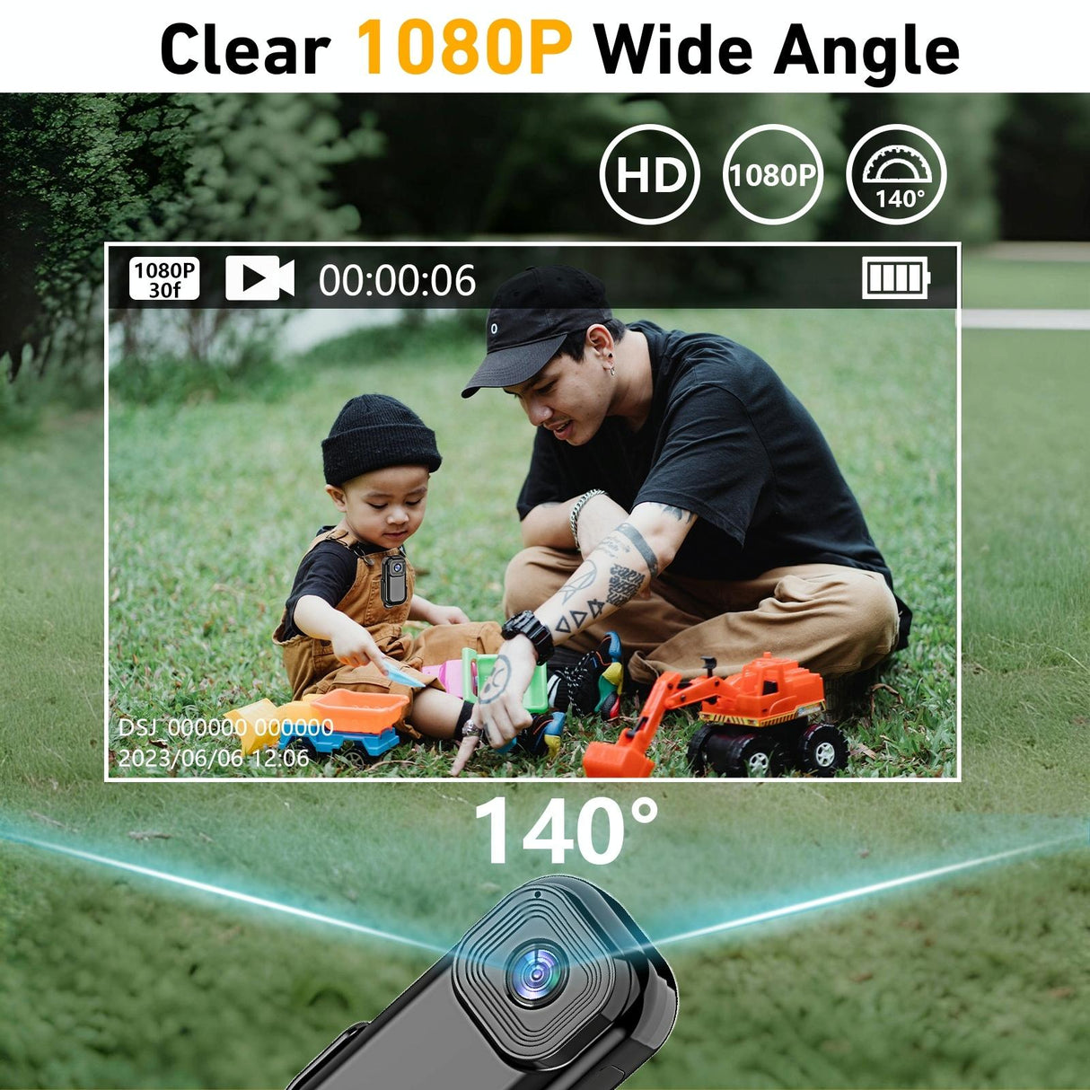 1080P Mini Action Cam For Sport Dv Video Recording 0.96 Inch Pocket Camera - White
